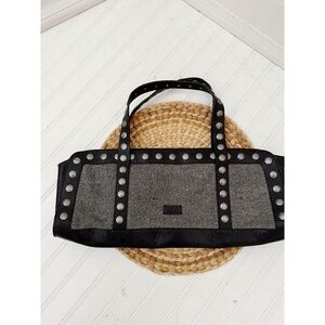 Moschino Cheap And Chic Vintage Y2K Studded Leather Bowler Bag Black